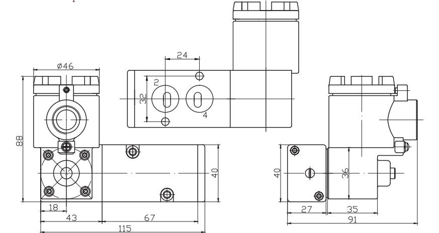 Estructura de la válvula solenoide 3